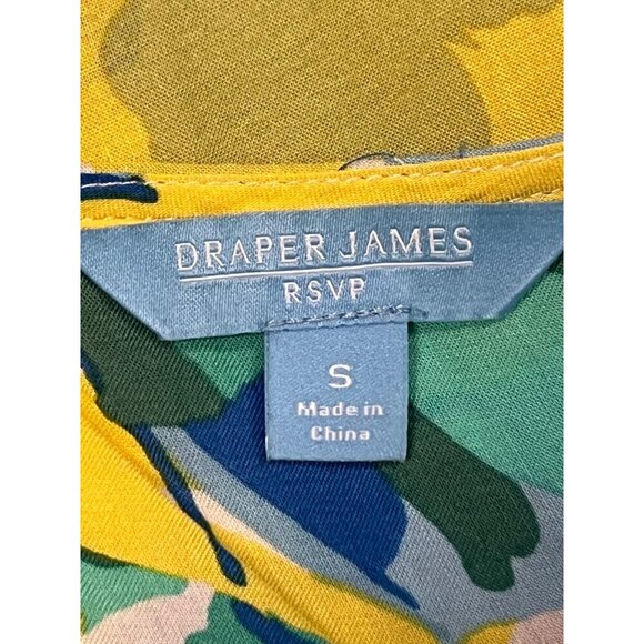 Draper James RSVP Womens Button Side Tank Top Size Small S Yellow Floral EUC - Picture 6 of 9
